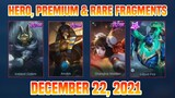 Fragments Shop Update December 22, 2021 | Hero, Fragments & Premium Updates | MLBB