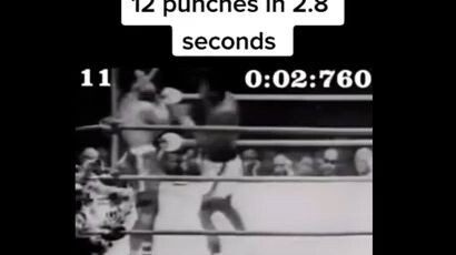 Muhammad Ali throws 12 punches in 2.8 seconds