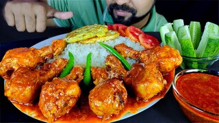 SPICY CHICKEN LEG PIECE MASALA, EGG POACH, CHICKEN GRAVY, RICE, SALAD ASMR MUKBANG SHOW| #LiveToEATT