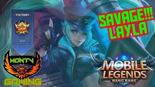 SAVAGE!!! LAYLA BEST GAMEPLAY I MVP I MLBB