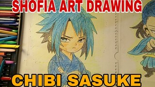 menggambar si ganteng SASUKE Uchiha chibi