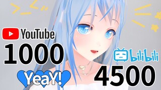 Bilibili 4500! ความสำเร็จ ขอแสดงความยินดีด้วยวิดีโอเสมือน YOUTUBER Leia