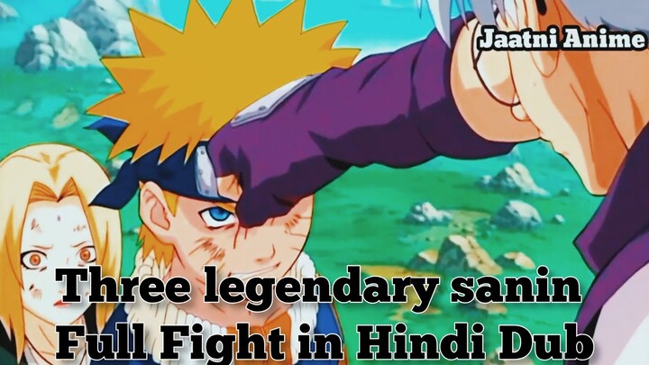 Naruto, Jiraiya and Tsunade vs Orochimaru and Kabuto | Three legendary sanin Full Fight in Hindi Dub