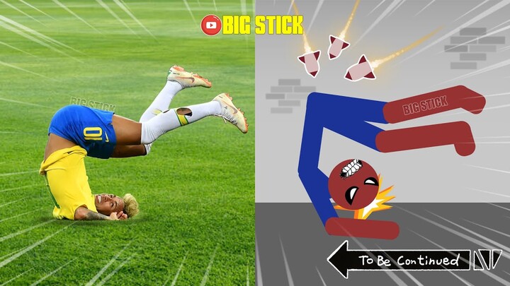 8 Min Real Football vs Stickman | Stickman Dismounting funny moments | Best Falls #6