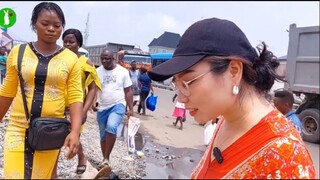 Miss Tia in the market Lagos, Nigeria