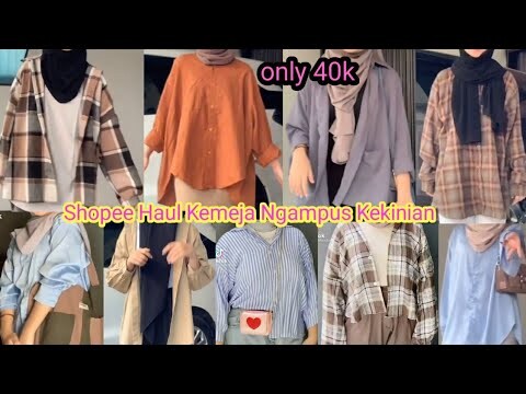 SHOPEE HAUL KEMEJA KULIAH KEKINIAN (TARTAN, FLANEL, LINEN)