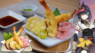 Genshin Impact Recipe: Inazuma food Sakura Tempura | 原神 稲妻料理 緋櫻天ぷら 再現