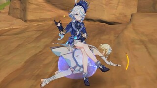 I heard that some people want to see Fufu ride on the Traveler (?