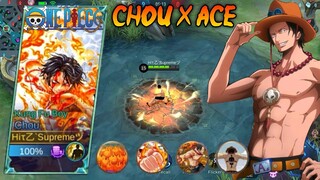 CHOU SKIN AS PORTGAS D ACE [ONE PIECE] SCRIPT - FULL EFFECTS + NO PASSWORD - MOBILE LEGENDS