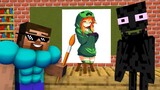 Monster School : DRAWING CHALLENGE 7 - Minecraft Animation