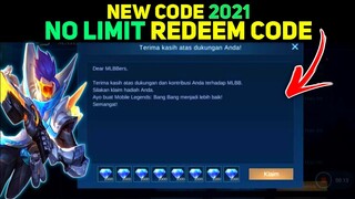 NEW REDEEM CODE 2021 NO LIMIT || MOBILE LEGENDS BANG BANG