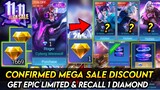 CONFIRMED! MEGA SALE 11.11 DISCOUNT! GET EPIC LIMITED SKIN AND RECALL EFFECT | PROMO DIAMOND ML 2023