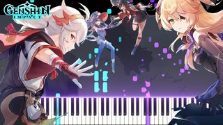 Genshin Impact 2.8 PV - Summer Fantasia | Shikanoin Heizou Theme [Piano Cover] (Synthesia)「ピアノ」