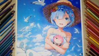 [Colored Pencils] The second audio-visual feast, Rem fans assemble ~ 150-color Thunderbolt Horse col