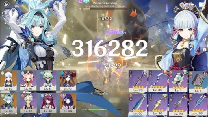F2P Ayaka Freeze & Eula Raiden Destroy Spiral Abyss Floor 12-9 Stars - Genshin Impact Gameplay