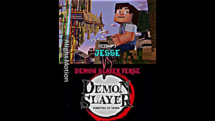 Jesse Vs Demon Slayer Verse #minecraft #minecraftstorymode #shorts  #debate #demonslayer #edit