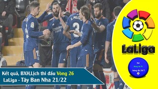 Tin bóng đá Kết quả BXH Lịch thi đấu Vòng 26 Giải VĐQG Tây Ban Nha Laliga 21/22