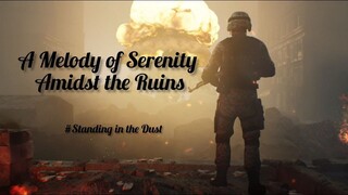 " A Melody of Serenity Amidst the Ruins: A Soldier Mesmerized by an Astonishing Explosion " 4k