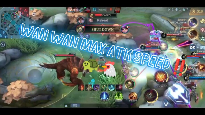 WAN WAN MAX ATK SPEED 🤩‼️🐢🐔