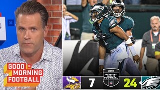 GMFB | Kyle Brandt reacts to QB Jalen Hurts had 3 touchdowns as the Eagles defeated the Vikings