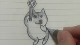 [Hand sketching] So funny! A dog is dancing to the music "Savage Love"