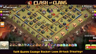Rocket Loon Strategy!! Th14 Queen Charge Rocket Loon Attack Strategy PART#1