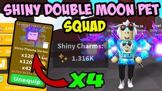 FULL TEAM OF SHINY DOUBLE MOON PET AND HATCHING EGGS WITH SHINY CHARMS IN SABER SIMULATOR