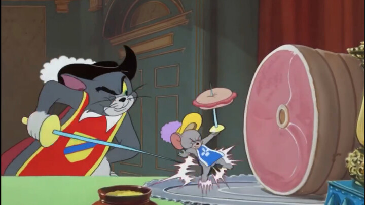 Tom and Jerry: Open Swordsman Tephie ในสี่ภาษา (ฝรั่งเศส แมนดาริน กวางตุ้ง ญี่ปุ่น)