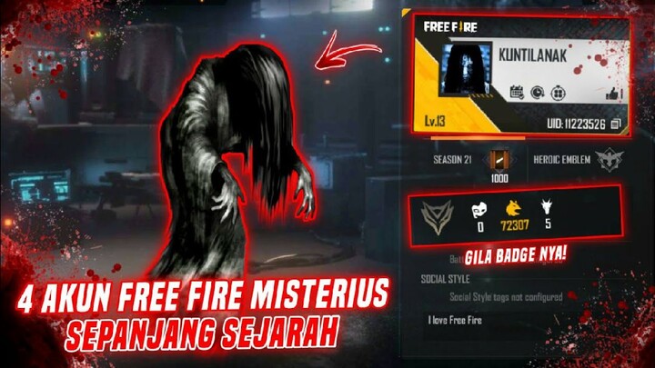 4 AKUN FREE FIRE PALING MISTERIUS DAN ANEH SEPANJANG SEJARAH! - Misteri Free Fire!