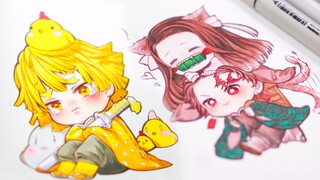 Demon Slayer วาดรูปน่ารักๆให้ทุกคนได้เล่นกัน (ทันจิโร่ มิซึโกะ อาสึมะ)