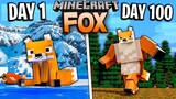 I Survived 100 Days as a FOX in Minecraft