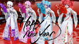 MMD ร้องเพลง --Miku Haku Luka Teto Rin Yukari 🎍 HAPPY NEW YEAR !! 🎉😆🥂😆 4K