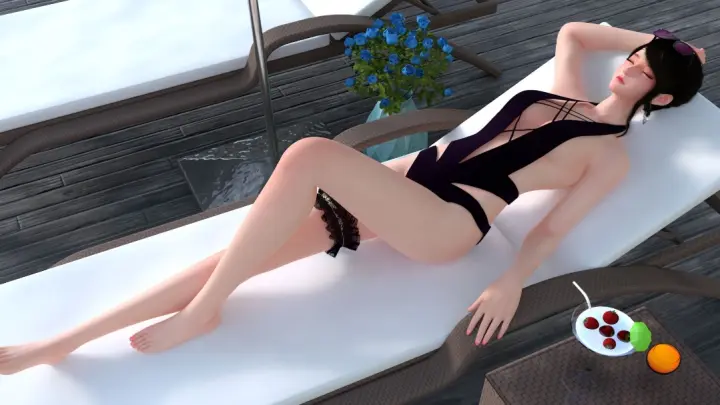 [MMD]Beautiful lady in bikini enjoy sunbathing|<Summertime>