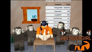 Chinese Monkeys sing and ZelTigerGirl sits on the table (Roblox)