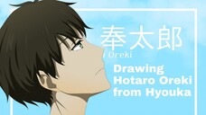 Drawing fanart Hotaro Oreki from Hyouka