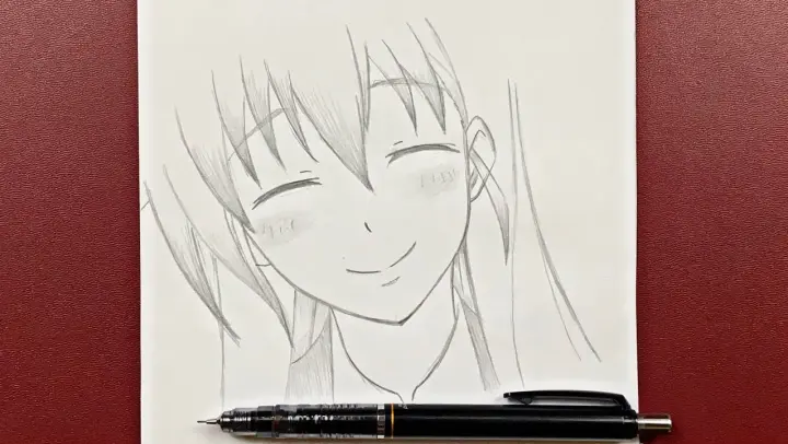 Easy anime drawing | How to draw anime girl step-by-step
