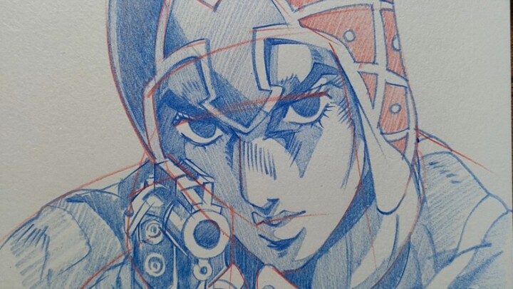 He goes best with red and blue lead. Let me teach you how to draw Mista.