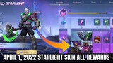 April 1, 2022 Starlight Skin ALL REWARDS UPDATE [ Balmond Starlight Skin] | MLBB