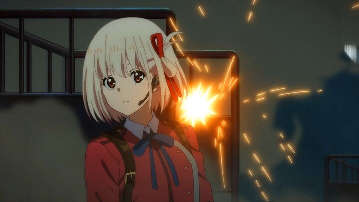 [Lycoris Recoil] Thousand beams dodging bullet famous scene