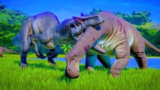 Allosaurus & Ceratosaurus Hunting Nigerasaurus & Homalacephale & Dryosaurus - Jurassic World Evo