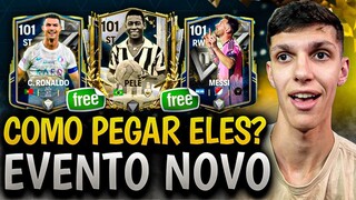 NOVO EVENTO PEGUE ELES GRÁTIS🤩🔥 101+ PRA TODOS? PELÉ ,NEY, CR7, R9, MESSI E MAIS?😱FC MOBILE 24