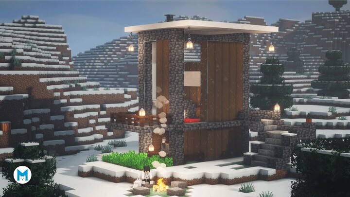 ⚒️ Minecraft : How to Build a Cozy Winter Cabin | Survival Cottage