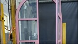 Pan-Steel Custom Pink Steel Arch Door with Double Glass