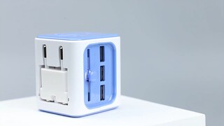 Three USB All in one Colorful International travel adapter UK/US/AU/EU