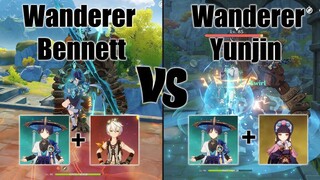 Wanderer Bennett vs Wanderer Yunjin - Genshin impact