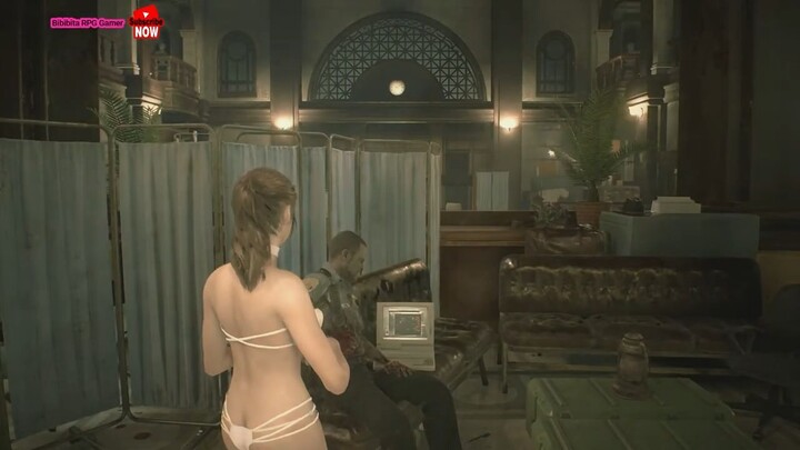 Claire Redfield - HOT Strip Off White Bikini - Ep4 - Resident Evil 2 Remake
