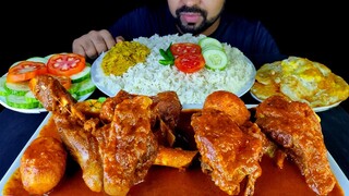 VERY SPICY MUTTON CURRY, EGG FRY, VEG FRY, RICE, SALAD MUKBANG ASMR EATING| BIG BITES |  #LiveToEATT