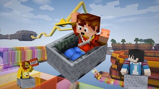 [Tianqi] Minecraft roller coaster tiga orang yang lucu