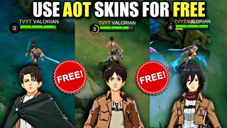 USE AOT SKINS FOR FREE | MOBILE LEGENDS X ATTACK ON TITAN
