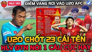 U20 Chốt 23 Cái Tên, HLV ĐTN Nói 1 Câu Khiến HLV Indonesia Khóc Như Mưa| Đau Đớn Tột Cùng